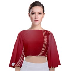 Cricket Ball Tie Back Butterfly Sleeve Chiffon Top