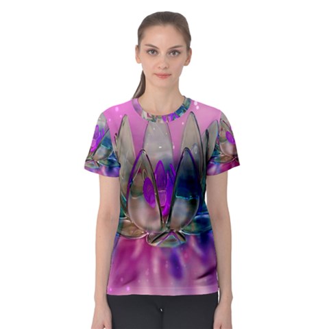 Crystal Flower Women s Sport Mesh Tee by Sapixe