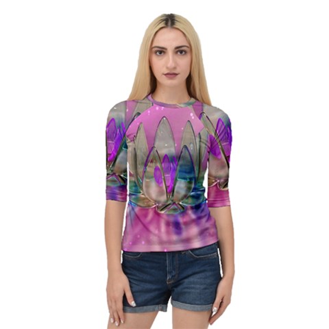 Crystal Flower Quarter Sleeve Raglan Tee by Sapixe