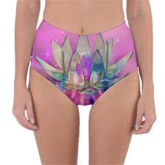 Crystal Flower Reversible High-waist Bikini Bottoms by Sapixe