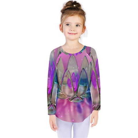 Crystal Flower Kids  Long Sleeve Tee by Sapixe