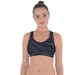 Dark Lake Ocean Pattern River Sea Cross String Back Sports Bra by Sapixe