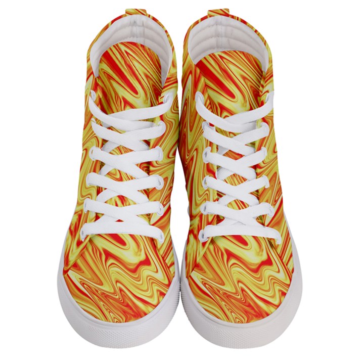 Orange Liquid  Women s Hi-Top Skate Sneakers