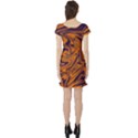 Orange and purple Liquid Short Sleeve Skater Dress View2