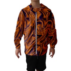 Orange And Purple Liquid Hooded Wind Breaker (kids) by berwies