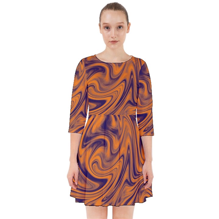 Orange and purple Liquid Smock Dress