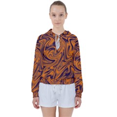 Orange And Purple Liquid Women s Tie Up Sweat by berwies