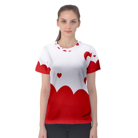 Heart Shape Background Love Women s Sport Mesh Tee by Nexatart