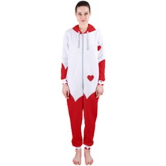 Heart Shape Background Love Hooded Jumpsuit (ladies)  by Nexatart