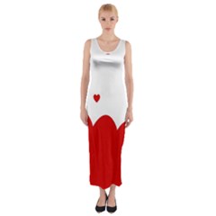 Heart Shape Background Love Fitted Maxi Dress by Nexatart