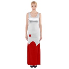 Heart Shape Background Love Maxi Thigh Split Dress by Nexatart