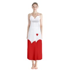 Heart Shape Background Love Button Up Chiffon Maxi Dress by Nexatart