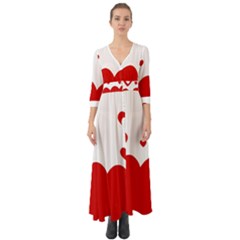 Heart Shape Background Love Button Up Boho Maxi Dress by Nexatart