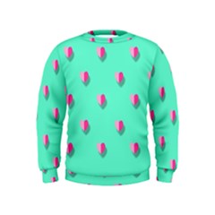 Love Heart Set Seamless Pattern Kids  Sweatshirt