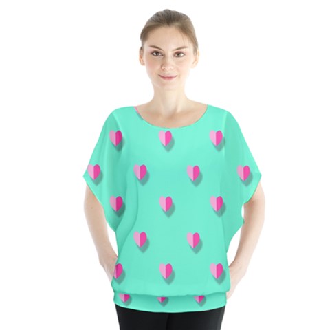 Love Heart Set Seamless Pattern Blouse by Nexatart