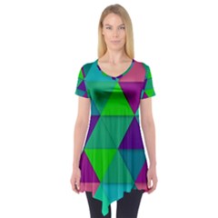 Background Geometric Triangle Short Sleeve Tunic  by Nexatart