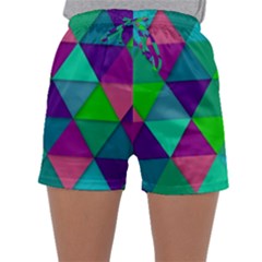 Background Geometric Triangle Sleepwear Shorts by Nexatart