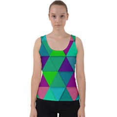 Background Geometric Triangle Velvet Tank Top