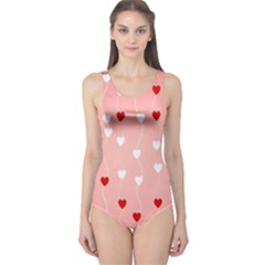 Heart Shape Background Love One Piece Swimsuit by Nexatart