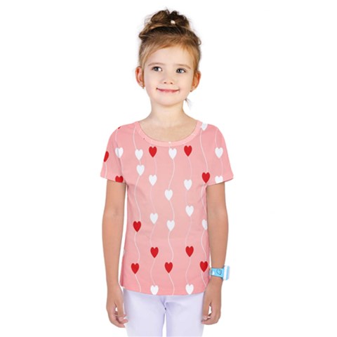 Heart Shape Background Love Kids  One Piece Tee by Nexatart