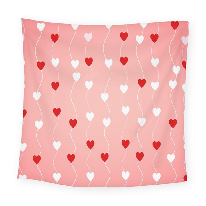 Heart Shape Background Love Square Tapestry (Large)