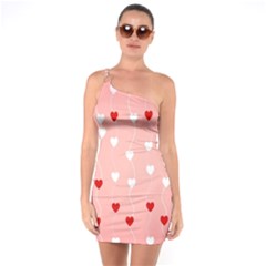 Heart Shape Background Love One Soulder Bodycon Dress by Nexatart