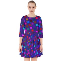 Squares Square Background Abstract Smock Dress by Nexatart