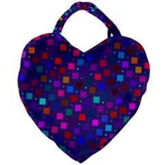 Squares Square Background Abstract Giant Heart Shaped Tote