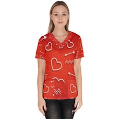 Background Valentine S Day Love Scrub Top by Nexatart