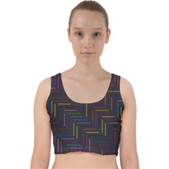 Lines Line Background Velvet Racer Back Crop Top by Nexatart