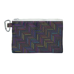 Lines Line Background Canvas Cosmetic Bag (medium) by Nexatart