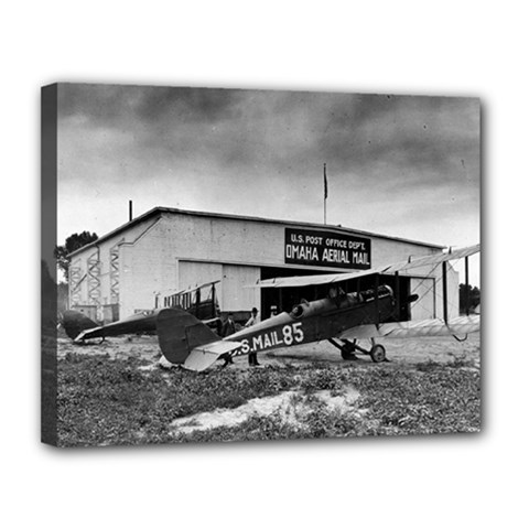 Omaha Airfield Airplain Hangar Canvas 14  X 11  by Nexatart