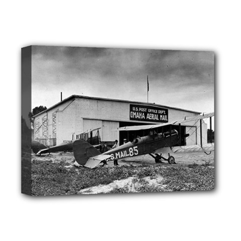 Omaha Airfield Airplain Hangar Deluxe Canvas 16  X 12   by Nexatart