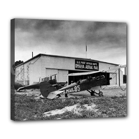 Omaha Airfield Airplain Hangar Deluxe Canvas 24  X 20   by Nexatart