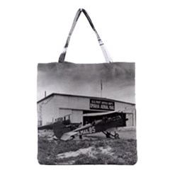 Omaha Airfield Airplain Hangar Grocery Tote Bag by Nexatart