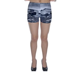 Omaha Airfield Airplain Hangar Skinny Shorts by Nexatart