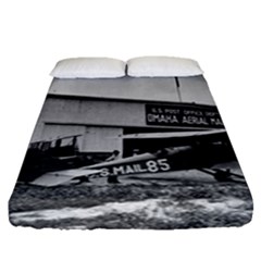 Omaha Airfield Airplain Hangar Fitted Sheet (queen Size) by Nexatart