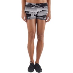 Omaha Airfield Airplain Hangar Yoga Shorts by Nexatart