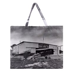 Omaha Airfield Airplain Hangar Zipper Large Tote Bag by Nexatart