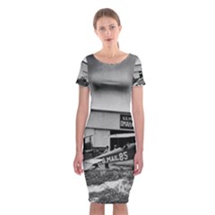 Omaha Airfield Airplain Hangar Classic Short Sleeve Midi Dress by Nexatart