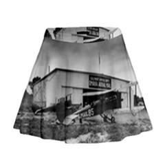 Omaha Airfield Airplain Hangar Mini Flare Skirt by Nexatart