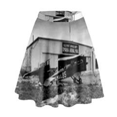 Omaha Airfield Airplain Hangar High Waist Skirt by Nexatart