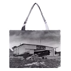 Omaha Airfield Airplain Hangar Medium Tote Bag by Nexatart