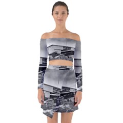 Omaha Airfield Airplain Hangar Off Shoulder Top With Skirt Set by Nexatart