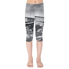 Omaha Airfield Airplain Hangar Kids  Capri Leggings  by Nexatart