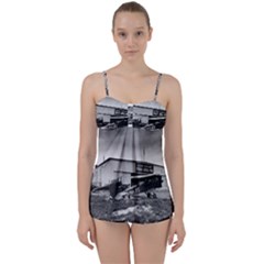 Omaha Airfield Airplain Hangar Babydoll Tankini Set by Nexatart