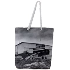 Omaha Airfield Airplain Hangar Full Print Rope Handle Tote (large) by Nexatart