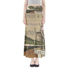 Train Vintage Tracks Travel Old Full Length Maxi Skirt by Nexatart