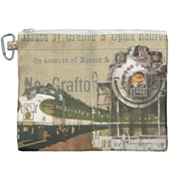 Train Vintage Tracks Travel Old Canvas Cosmetic Bag (xxxl) by Nexatart