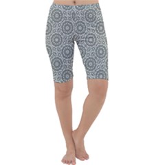 Grey Ornate Decorative Pattern Cropped Leggings  by dflcprints